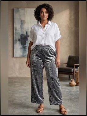 NWT A New Day Women’s Velvet Wide Leg Lounge Pants XL Soft Pull On Casual Black